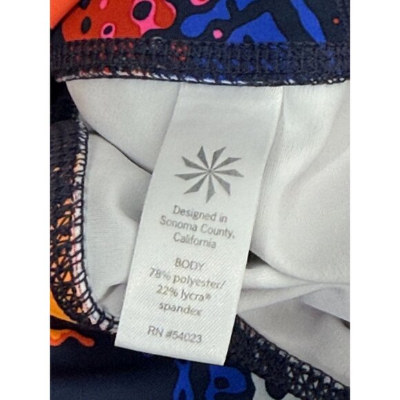 Athleta Leggings Womens XS Capri Cropped Pants Multicolor Print Activewear - Picture 12 of 12
